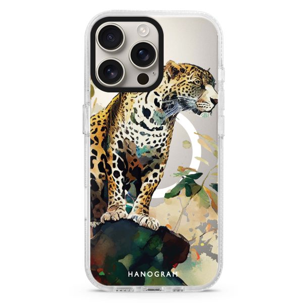 A leopard iPhone 15 Pro MagSafe Compatible Ultra Clear Case For Sale