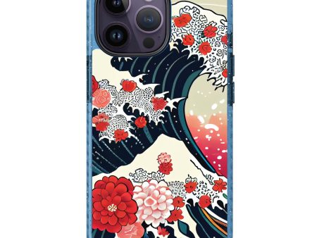 Waves & Flowers iPhone 14 Pro MagSafe Compatible Durashock Case Fashion