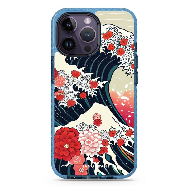 Waves & Flowers iPhone 14 Pro MagSafe Compatible Durashock Case Fashion