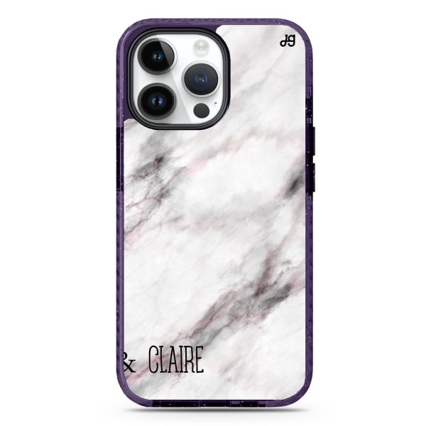 White Marble iPhone 14 Pro MagSafe Compatible Durashock Case Online