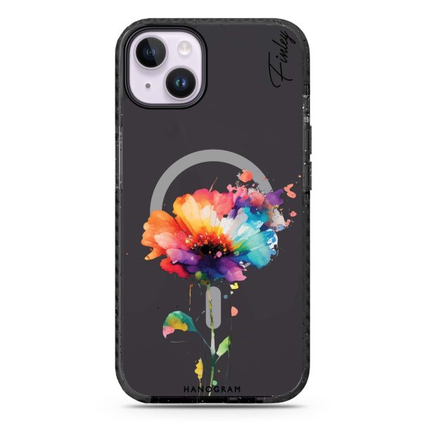 A Beautiful Watercolour Flower iPhone 14 MagSafe Compatible Durashock Case For Sale