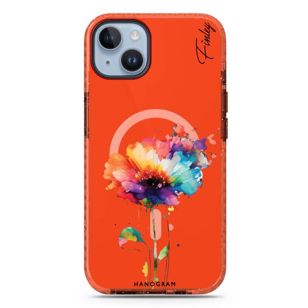 A Beautiful Watercolour Flower iPhone 14 MagSafe Compatible Durashock Case For Sale