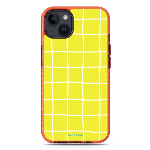 Yellow Checked Pattern iPhone 14 Plus MagSafe Compatible Durashock Case Supply