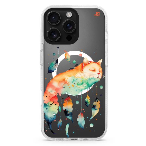 A Dream Cat iPhone 15 Pro MagSafe Compatible Ultra Clear Case Hot on Sale