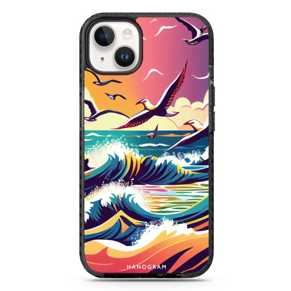 Waves & seagulls iPhone 14 Plus MagSafe Compatible Durashock Case For Discount