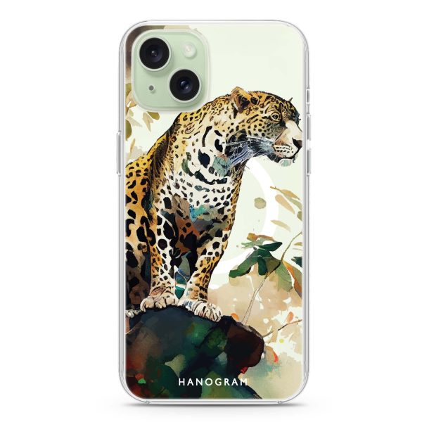 A leopard iPhone 15 Plus MagSafe Compatible Ultra Clear Case Hot on Sale