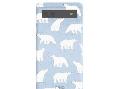 Powder Blue Ice Bears Google Pixel 6a Case Cheap