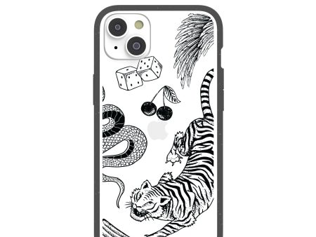 Clear Tiger Luck iPhone 14 Plus Case With Black Ridge Supply