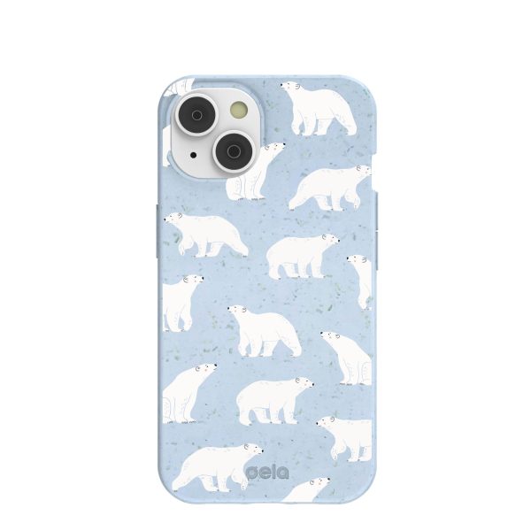 Powder Blue Ice Bears iPhone 14 Case with MagSafe Module For Cheap