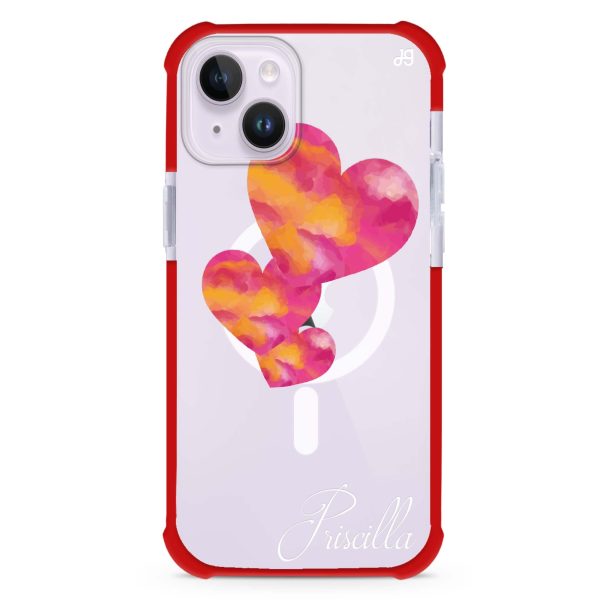 Red Hearts iPhone 15 Plus MagSafe Compatible Ultra Shockproof Case Online now